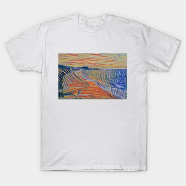 cliff and sea T-Shirt by Flowerandteenager